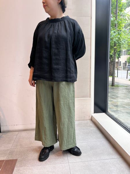 ウエストゴムのワイドパンツ（ワークショップ限定デザイン）