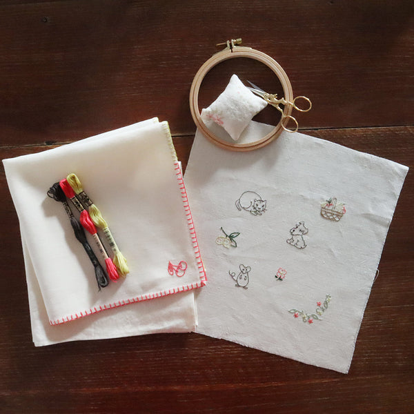 リネンハンカチ刺繍キット